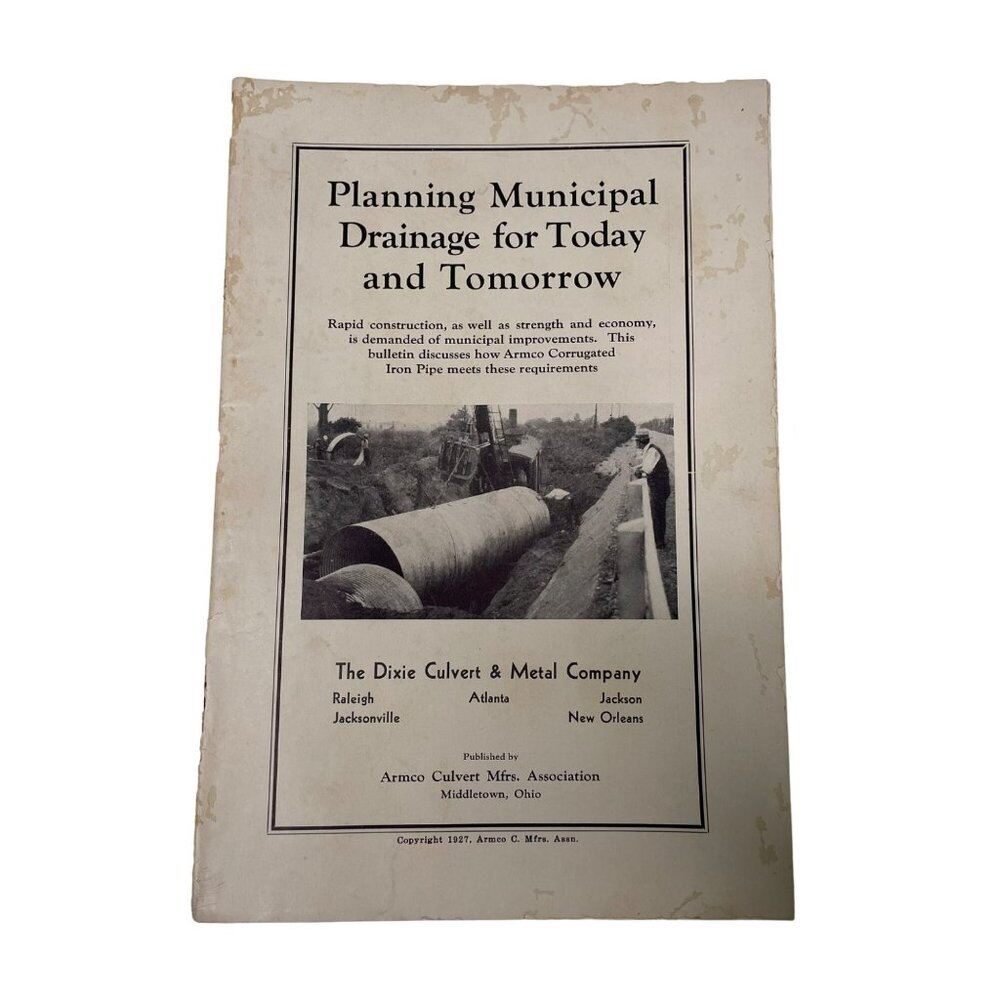 Vintage Ephemera Planning Municipal Drainage Dixie Culvert and Metal Company u